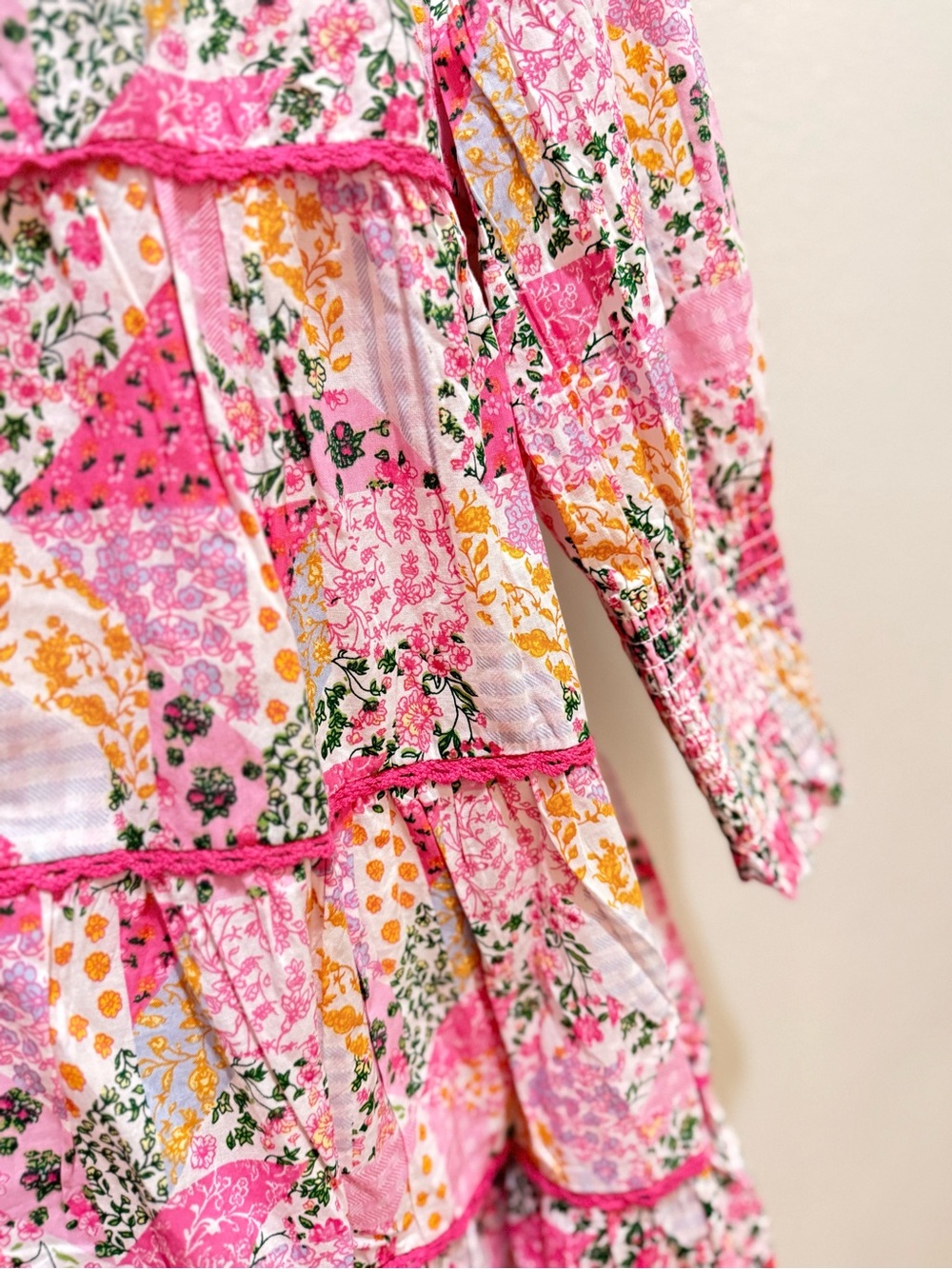 Simply Southern Pink Floral Patchwork Tiered Tunic - Picture 2 of 3